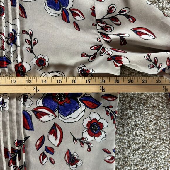 Banana Republic Blouse Womens Small Floral Ruffles Ladies Shirt Long Sleeve - Picture 12 of 14